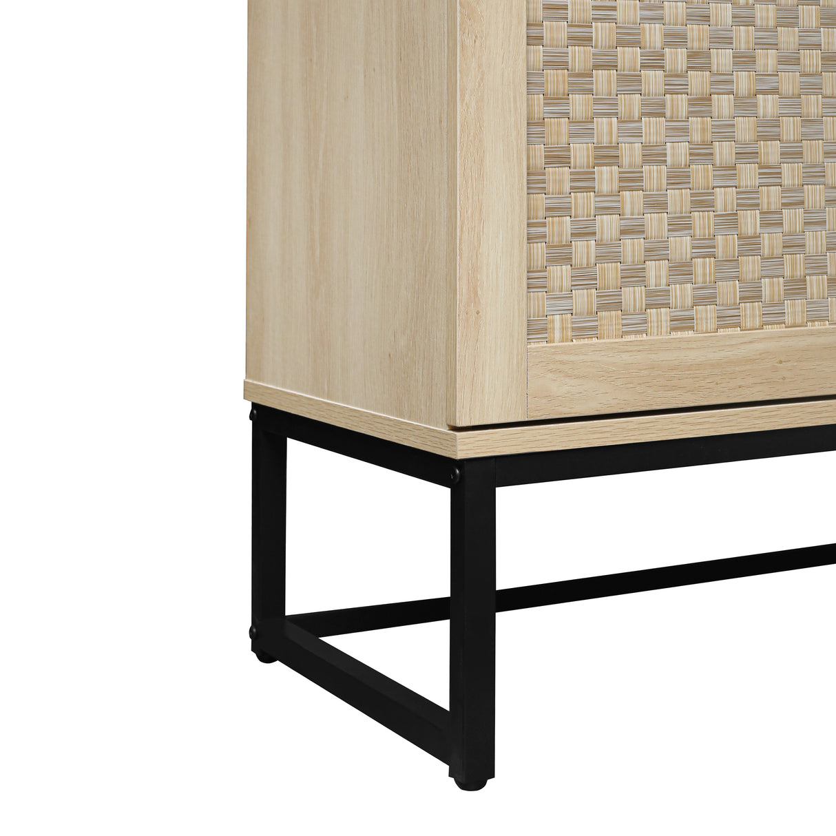 Rattan 4-Door Sideboard , Sideboard Buffet Storage Cabinet,Accent Storage Cabinet , Large Cabinet With 4 Rattan Decorated Doors - V.I.P Digital Presence