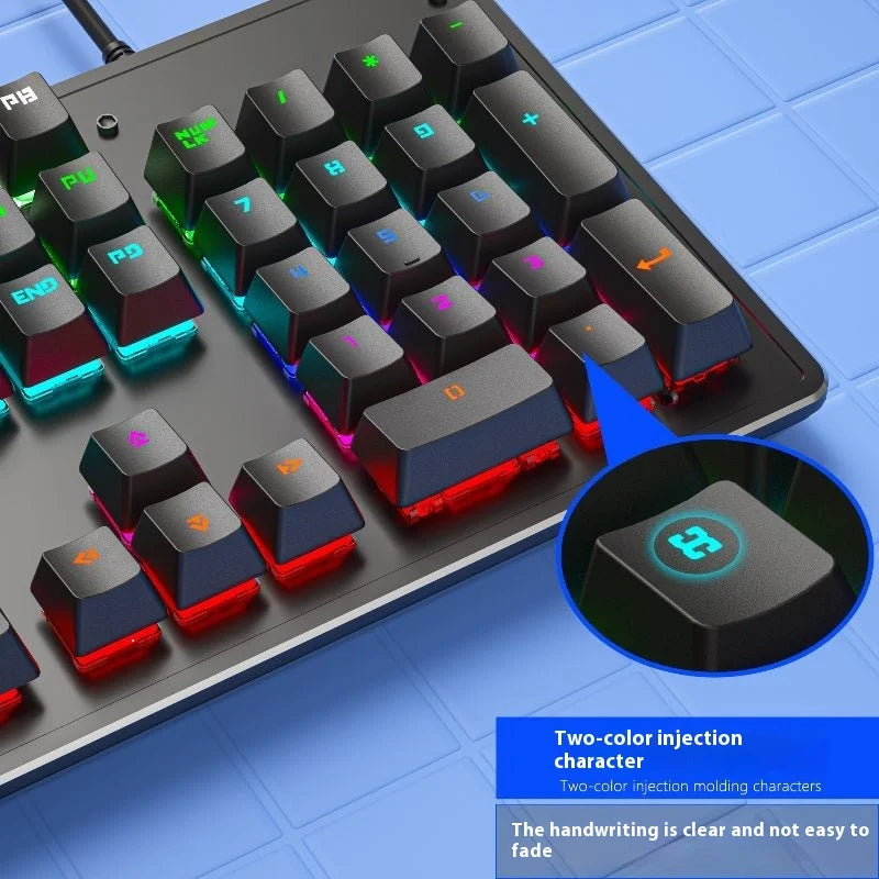 Cracked K880 Hot Swappable Mechanical Keyboard, Esports Game, Green Axis Office Computer Keyboard, Wired Mechanical Keyboard - V.I.P Digital Presence