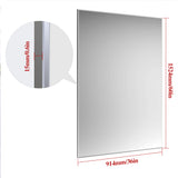 60"x36" Oversized Modern Rectangle Bathroom Mirror with Silver Frame Decorative Large Wall Mirrors for Bathroom Living Room