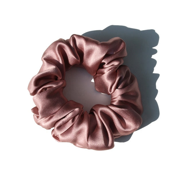 Pure Silk Large Scrunchies Ropes Hair Bands Ties Elastics Ponytail Holders for Women Girls Hair Accessories 19 Momme 3.5CM - V.I.P Digital Presence