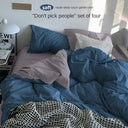Solid Color Simple Four-Piece Set Flannel Quilt Cover INS Style Quilt Cover Dormitory Summer Washed Cotton Bedding Three-Piece Set
