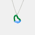 Two tone weight glazed design heart pendant titanium steel gold-plated necklace - V.I.P Digital Presence