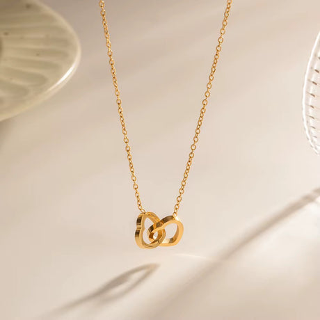 Double Heart Ring Necklace - V.I.P Digital Presence