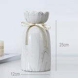 European-style creative ribbon ceramic vase dining room table dry flower arrangement table top decoration at home - V.I.P Digital Presence