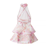 Style Women's Fashion Sexy Printed V-Neck Bubble Hem Fitted Dress - V.I.P Digital Presence