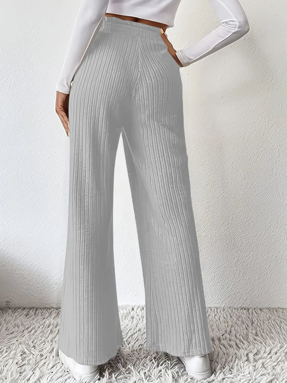 Ribbed High Waist Pants - V.I.P Digital Presence