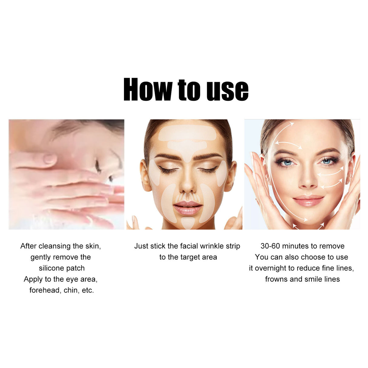 Parche facial suavizante y antiarrugas, aclara las líneas finas de los ojos y tensa las líneas de la cabeza.