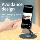 Soporte magnético para teléfono de escritorio, de aleación de aluminio, con carga inalámbrica, portátil, plegable y giratorio, con soporte Magsafe