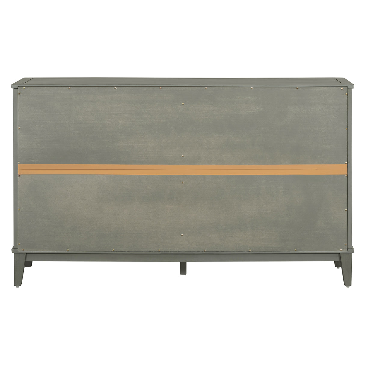 TREXM side panel with 4-door large storage buffet, adjustable shelves and metal handles (antique gray) - V.I.P Digital Presence