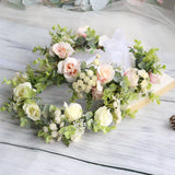 Forest style curled edge rose headband simulated starry sky flower wreath bride's wedding headpiece - V.I.P Digital Presence