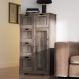 Bathroom Storage Cabinet with Storage 5 Drawers and 1 Door, Entryway Cabinet with Adjustable Shelf Grey - V.I.P Digital Presence