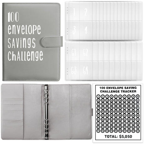 100 Day Challenge Loose leaf Notebook Couple's Savings Notebook Money Saving Envelope Budget Savings Notebook Notepad - V.I.P Digital Presence