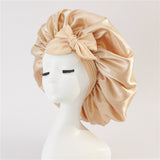 Elastic ribbon bow color Ding round hat solid color night cap wide-brimmed beauty hairdressing head scarf hat - V.I.P Digital Presence