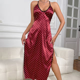Sexy lingerie, sexy women's polka dot suspender, backless long skirt lingerie - V.I.P Digital Presence