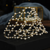 Mesh minimalist pearl hollow headwear - V.I.P Digital Presence