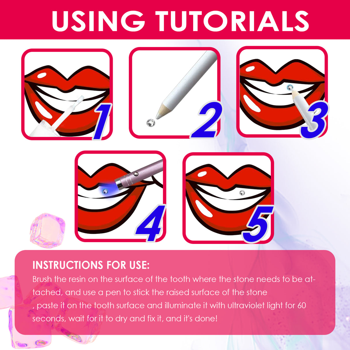 Tooth Gem Kit, Accessories Easy To Remove And Install Crystal Dental Drill Tooth Embellish Glitter Stick - V.I.P Digital Presence
