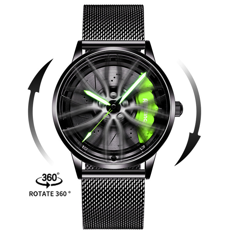 New Top Brand Luxury Mens Watches Stainless Steel Car Wheel Hub Quartz Watch For Men Military Sport Watch Relogio Masculino - V.I.P Digital Presence