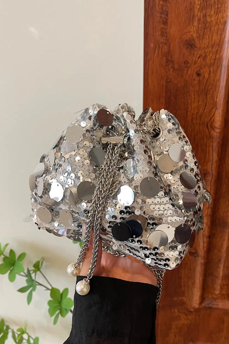 Drawstring Sequin Crossbody Bag - V.I.P Digital Presence