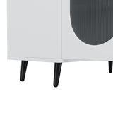 Modern Accent Sideboard Cabinet with Acrylic Doors, Freestanding Storage Cupboard Console Table for Kitchen Dining White - V.I.P Digital Presence