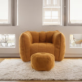 Soft Bean Bag Chair with High Resilient Foam(Chips)for living room and bedroom Comfortable Square Lazy Sofa with Footstool - V.I.P Digital Presence
