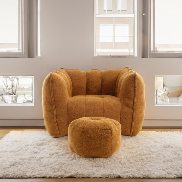 Soft Bean Bag Chair with High Resilient Foam(Chips)for living room and bedroom Comfortable Square Lazy Sofa with Footstool - V.I.P Digital Presence