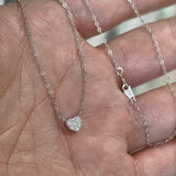 S925 pure silver plated with 14K gold mini heart necklace women's diamond studded peach heart extremely fine collarbone chain ﻿ - V.I.P Digital Presence