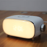 Creative wake-up alarm clock with QI wireless charging stylish atmosphere light clock sunset sleep night light table lamp - V.I.P Digital Presence