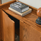 Walnut colored side panels, buffet cabinet with storage, 33.9 inches x 15 inches x 31.5 inches - V.I.P Digital Presence