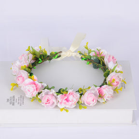 Flower garland super fairy bridal headpiece handmade simulation flower fairy headpiece wedding photography hair accessory - V.I.P Digital Presence