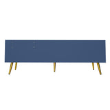 Modern Shoe Storage Bench with Hidden Storage and Upholstered Cushions for Bedside, Living Room and Entryway (Navy) - V.I.P Digital Presence