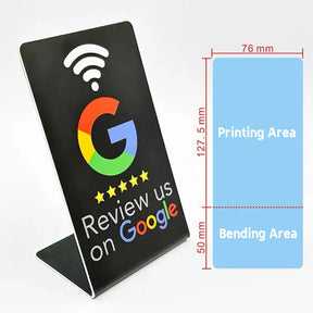 Google comment card NFC standing card NTAG213URL written into Apple Android phone touch NFC review card - V.I.P Digital Presence