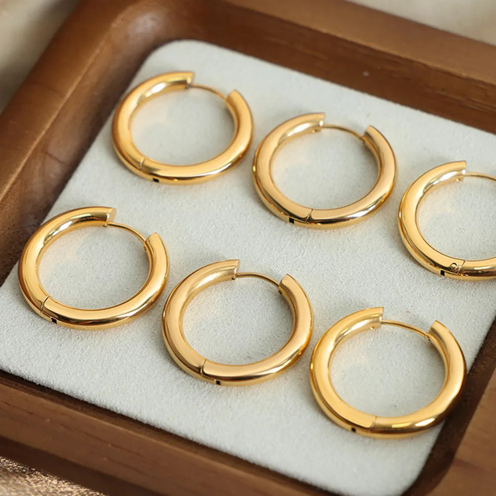 18K Gold-Plated Huggie Earrings - V.I.P Digital Presence