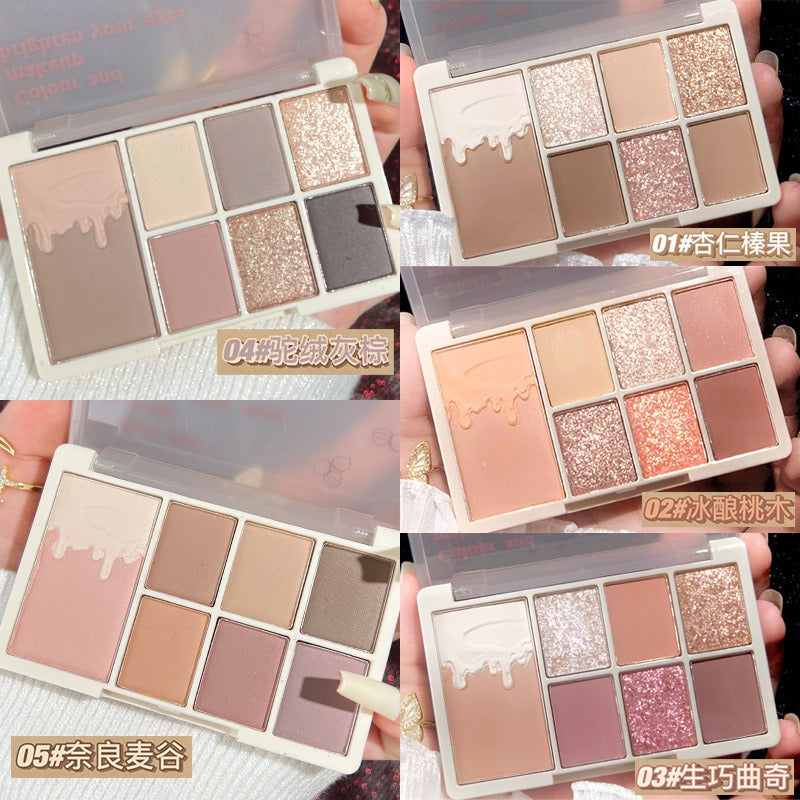 7 Color Eyeshadow Palette Red Wine Glitter Pearly Lasting Acrylic Eyeshadow Palette Korean Eyes Makeup Palette Beauty Makeup - V.I.P Digital Presence