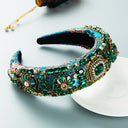 Hair Hoop Baroque Court Style Heavy Industry Full Drill Hoop Thickened Sponge Embroidery Wide-Brimmed Prom Hair Accessories - V.I.P Digital Presence