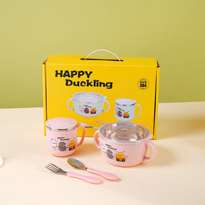 304 stainless steel children's tableware set cute baby food bowl stainless steel tableware children's water cup - V.I.P Digital Presence