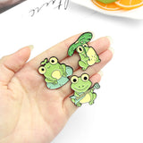 Quack Quack Enamel Pin Custom Frog Lotus Leaf Brooches Bag Lapel Pin Cartoon Animal Badge Jewelry Gift for Kids Friends - V.I.P Digital Presence