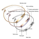 Stainless steel personalized engraved three color curved bracelet simple and personalized women's bracelet - V.I.P Digital Presence