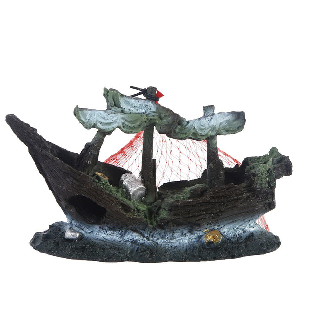 Ship fish tank resin water grass landscape decoration - V.I.P Digital Presence