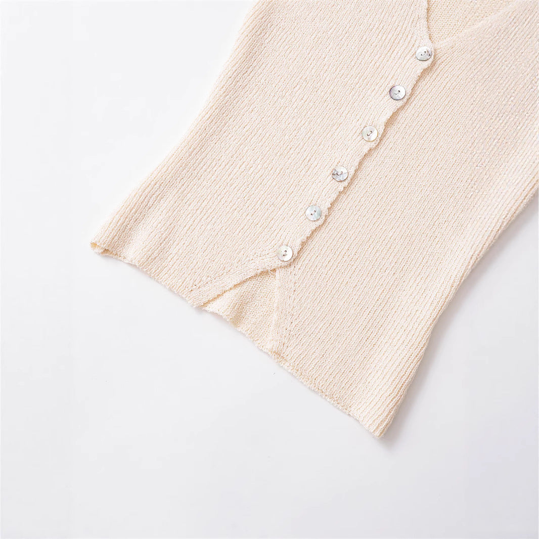 Spring New Style Round Neck Solid Color Loose Design Unique Temperament Knitwear - V.I.P Digital Presence
