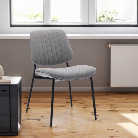 2-piece retro linen chair set with curved wooden backrest, cushioned seat, adjustable metal legs, (gray linen) - V.I.P Digital Presence