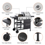 2+2 multifunctional gas barbecue grill and covered grill combination for outdoor cooking - barbecue, barbecue, pizza. - V.I.P Digital Presence