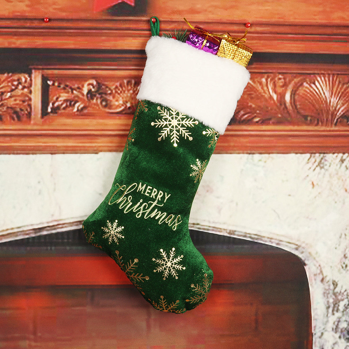 Christmas Stocking Decorations Embroidered Decorations Christmas Hot Stamped Socks - V.I.P Digital Presence