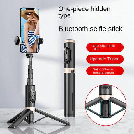 Mobile Phone Bluetooth Selfie Stick with Rotating Fill Light and Hidden Tripod Live Streaming Stand - V.I.P Digital Presence