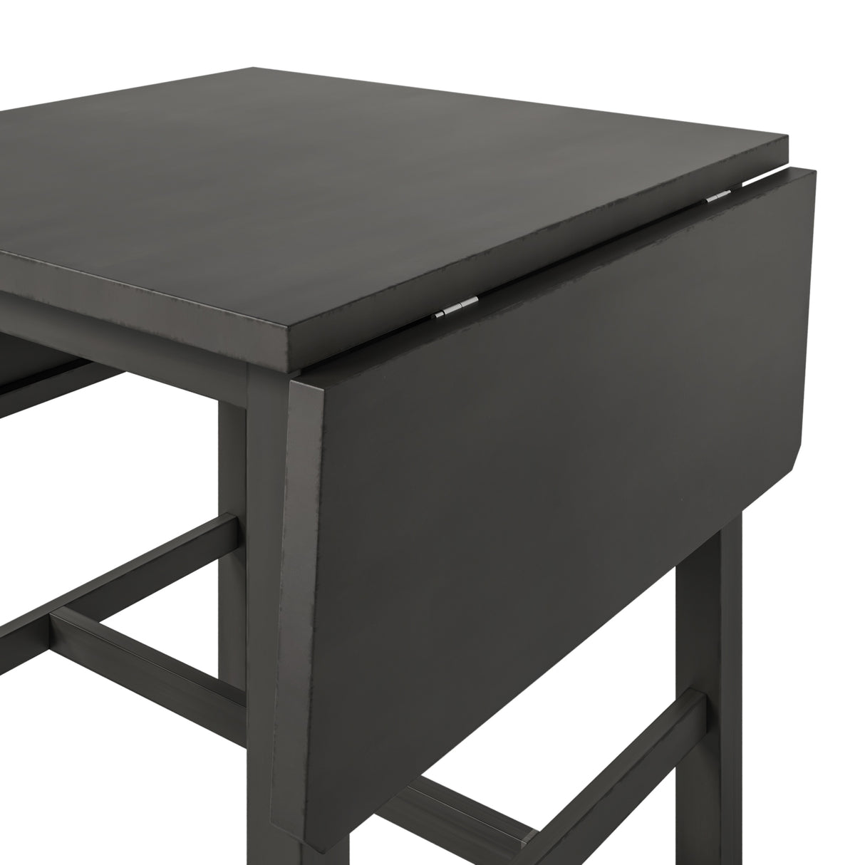 TOPMAX 5-piece square wooden pendant light expandable dining table set with 4 ladder back chairs  Gray - V.I.P Digital Presence