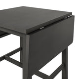 TOPMAX 5-piece square wooden pendant light expandable dining table set with 4 ladder back chairs  Gray - V.I.P Digital Presence