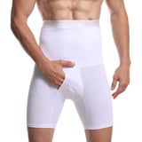 Men's Double layered High Waist Tight Belly Pants Elastic Solid Color Men's Breathable Lifting Hip Shaping Pants - V.I.P Digital Presence