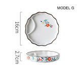 Dumpling plate sushi plate round square plate with soy sauce and vinegar partitioned snack plate ceramic plate for home use - V.I.P Digital Presence