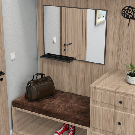 40x30 Inch modern bathroom mirror with storage rack rectangular mirror bathroom living room bedroom hanging mirror - V.I.P Digital Presence