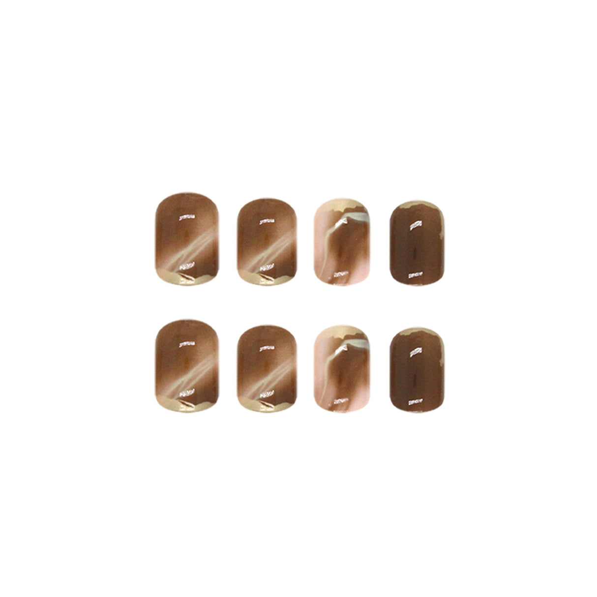 Wearing Warm Brown Brown White Double Spell Smudged Golden Texture Ins Style Manicure Patch The Finished Product Is Removable - V.I.P Digital Presence