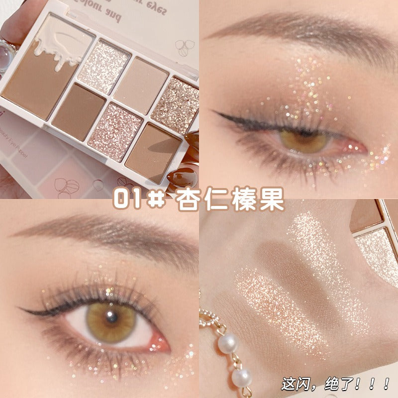 7 Color Eyeshadow Palette Red Wine Glitter Pearly Lasting Acrylic Eyeshadow Palette Korean Eyes Makeup Palette Beauty Makeup - V.I.P Digital Presence